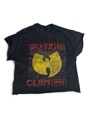 Wu-Tang Clan Black Graphic Crop Top with Yellow Logo